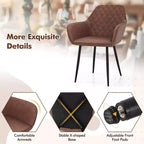 Set di 4 sedie da pranzo Costway Leisure, poltroncine imbottite con schienale curvo