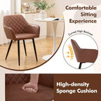 Set di 4 sedie da pranzo Costway Leisure, poltroncine imbottite con schienale curvo