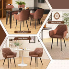 Set di 4 sedie da pranzo Costway Leisure, poltroncine imbottite con schienale curvo