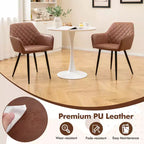 Set di 4 sedie da pranzo Costway Leisure, poltroncine imbottite con schienale curvo