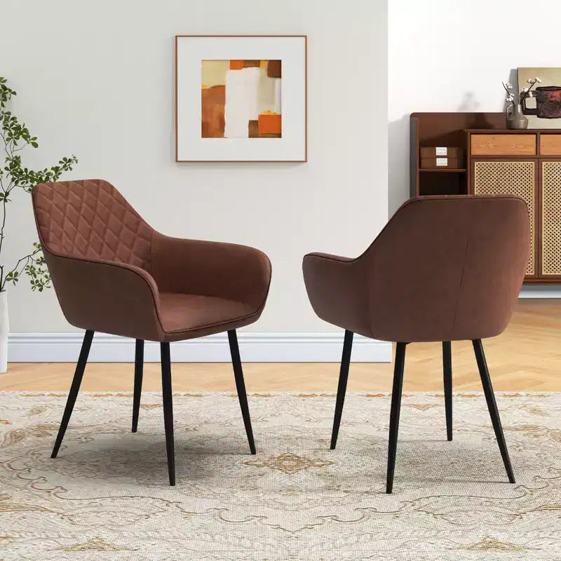Set di 4 sedie da pranzo Costway Leisure, poltroncine imbottite con schienale curvo
