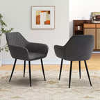 Costway Sedie da Pranzo Set di 2 Sedie Imbottite con Schienale Curvo