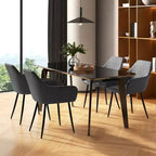 Costway Sedie da Pranzo Set di 2 Sedie Imbottite con Schienale Curvo