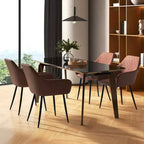 Costway Sedie da Pranzo Set di 2 Sedie Imbottite con Schienale Curvo