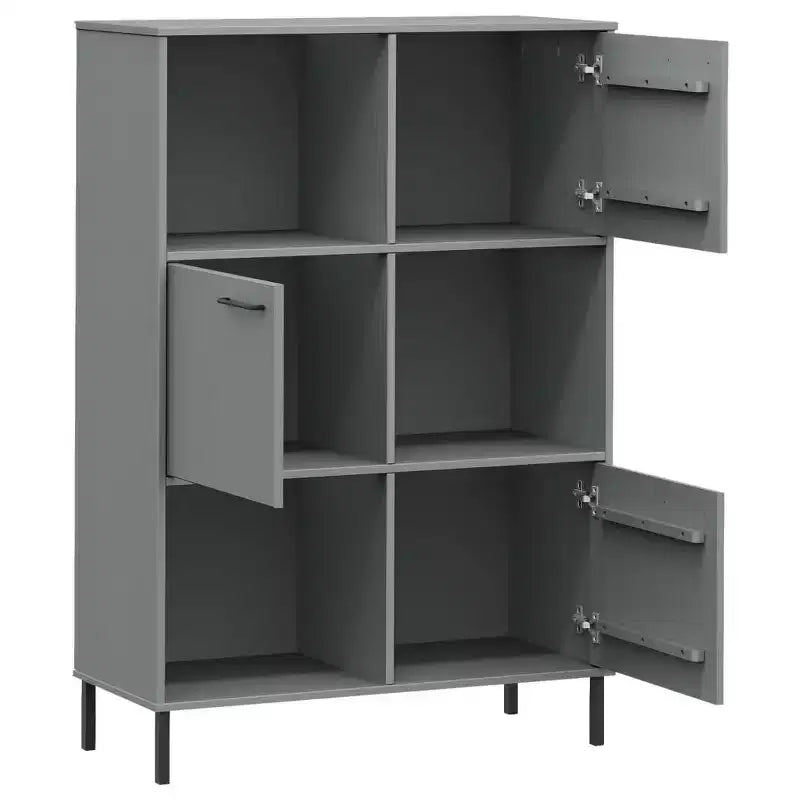vidaXL Libreria Libreria con Gambe in Metallo Mobile Contenitore OSLO Legno Massello