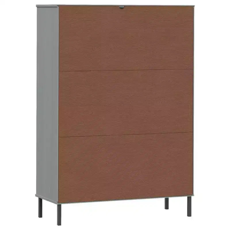 vidaXL Libreria Libreria con Gambe in Metallo Mobile Contenitore OSLO Legno Massello