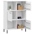 vidaXL Libreria Libreria con Gambe in Metallo Mobile Contenitore OSLO Legno Massello