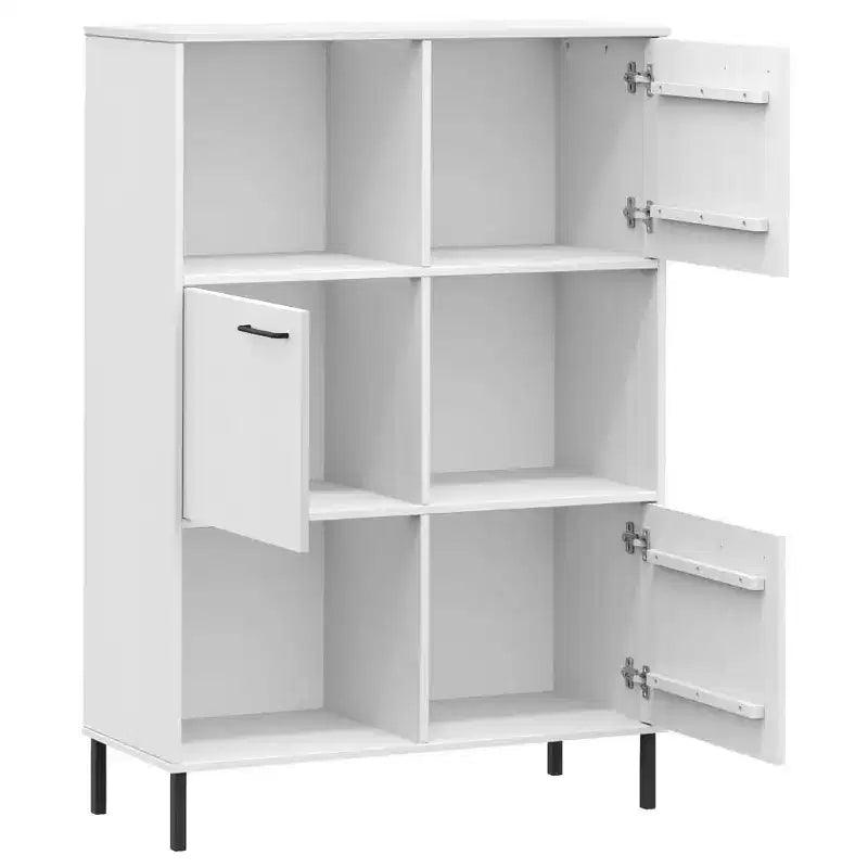 vidaXL Libreria Libreria con Gambe in Metallo Mobile Contenitore OSLO Legno Massello