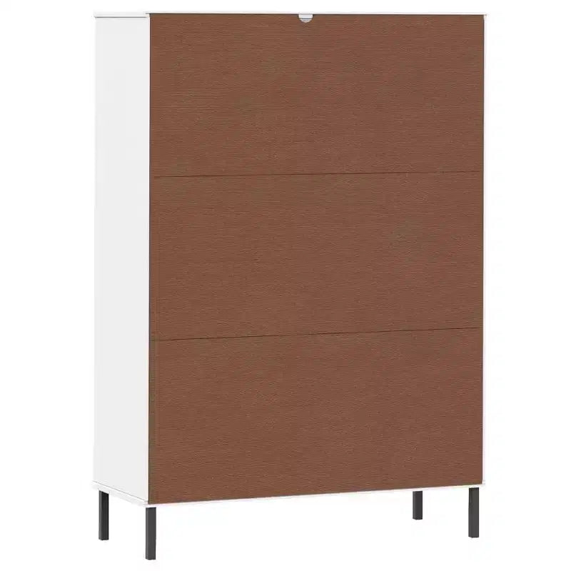 vidaXL Libreria Libreria con Gambe in Metallo Mobile Contenitore OSLO Legno Massello