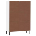 vidaXL Libreria Libreria con Gambe in Metallo Mobile Contenitore OSLO Legno Massello