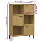 vidaXL Libreria Libreria con Gambe in Metallo Mobile Contenitore OSLO Legno Massello
