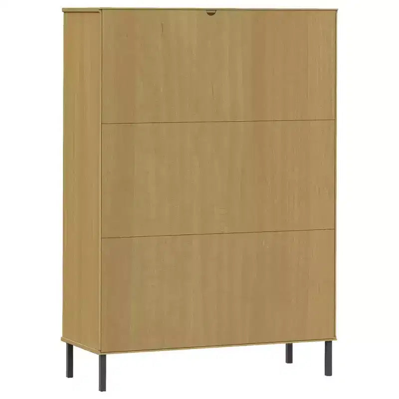 vidaXL Libreria Libreria con Gambe in Metallo Mobile Contenitore OSLO Legno Massello
