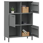 vidaXL Libreria Libreria con Gambe in Metallo Mobile Contenitore OSLO Legno Massello