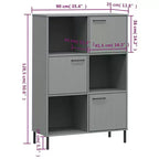 vidaXL Libreria Libreria con Gambe in Metallo Mobile Contenitore OSLO Legno Massello