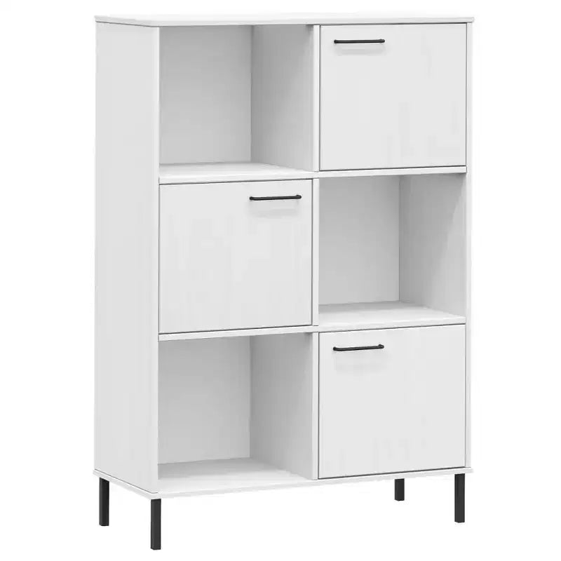 vidaXL Libreria Libreria con Gambe in Metallo Mobile Contenitore OSLO Legno Massello