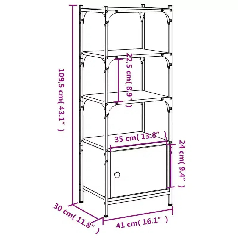 vidaXL Libreria a 3 ripiani, scaffale portaoggetti, organizer in legno ingegnerizzato