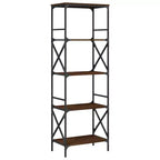 vidaXL Bookcase Smoked Oak Engineered Wood Medium Adjustable Feet