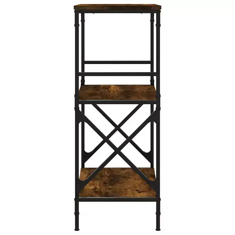 vidaXL Libreria in legno ingegnerizzato rovere fumo con piedini regolabili, media