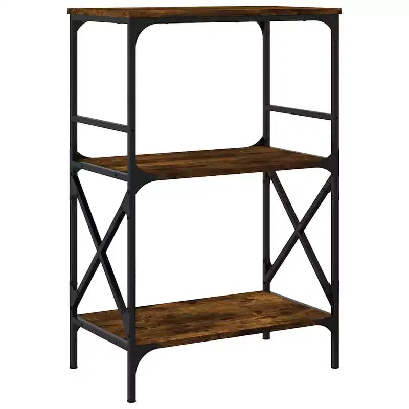 vidaXL Libreria in legno ingegnerizzato rovere fumo con piedini regolabili, media