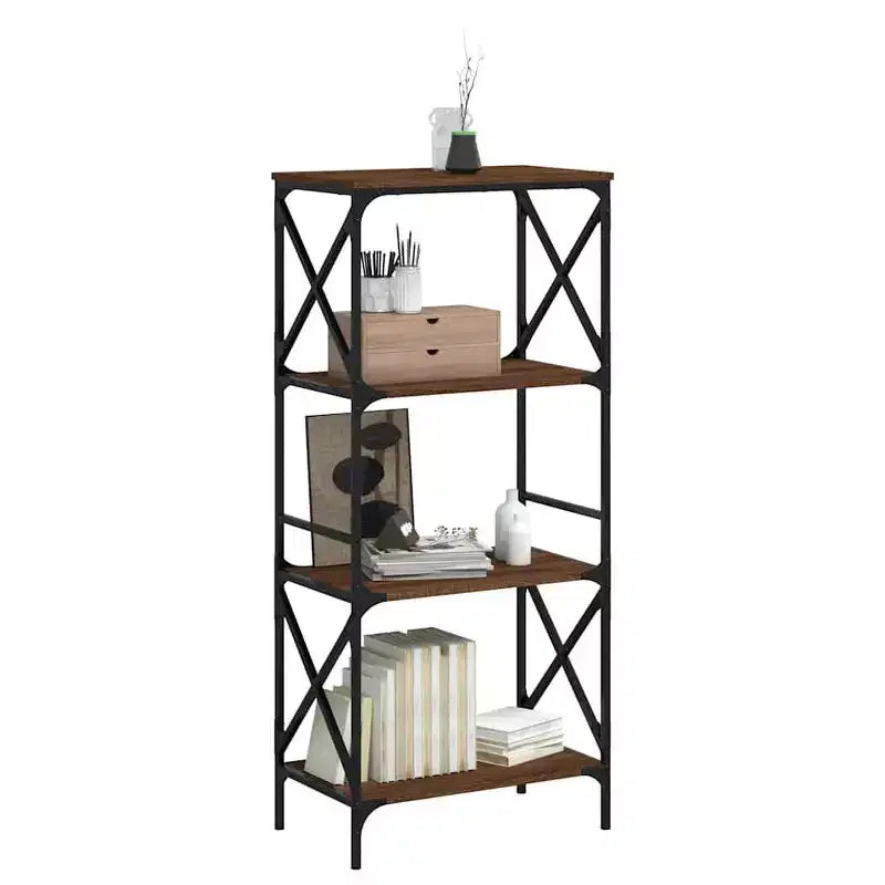 vidaXL Libreria in legno ingegnerizzato rovere fumo con piedini regolabili, media