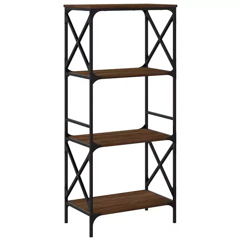 vidaXL Libreria in legno ingegnerizzato rovere fumo con piedini regolabili, media