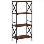vidaXL Libreria in legno ingegnerizzato rovere fumo con piedini regolabili, media