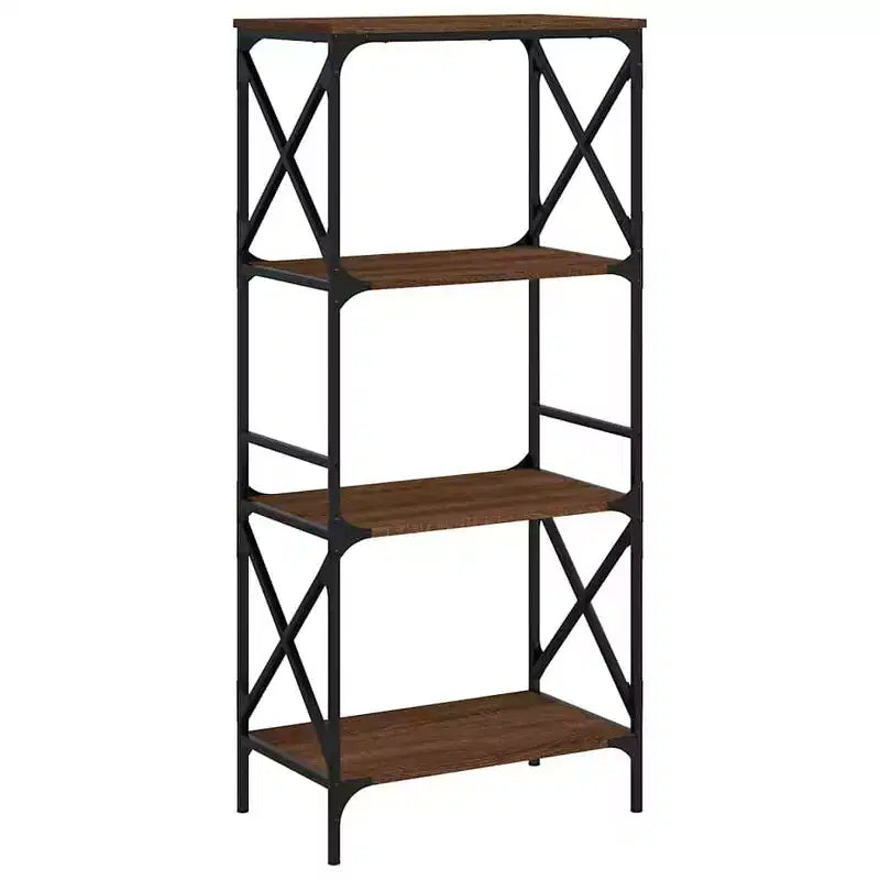 vidaXL Libreria in legno ingegnerizzato rovere fumo con piedini regolabili, media