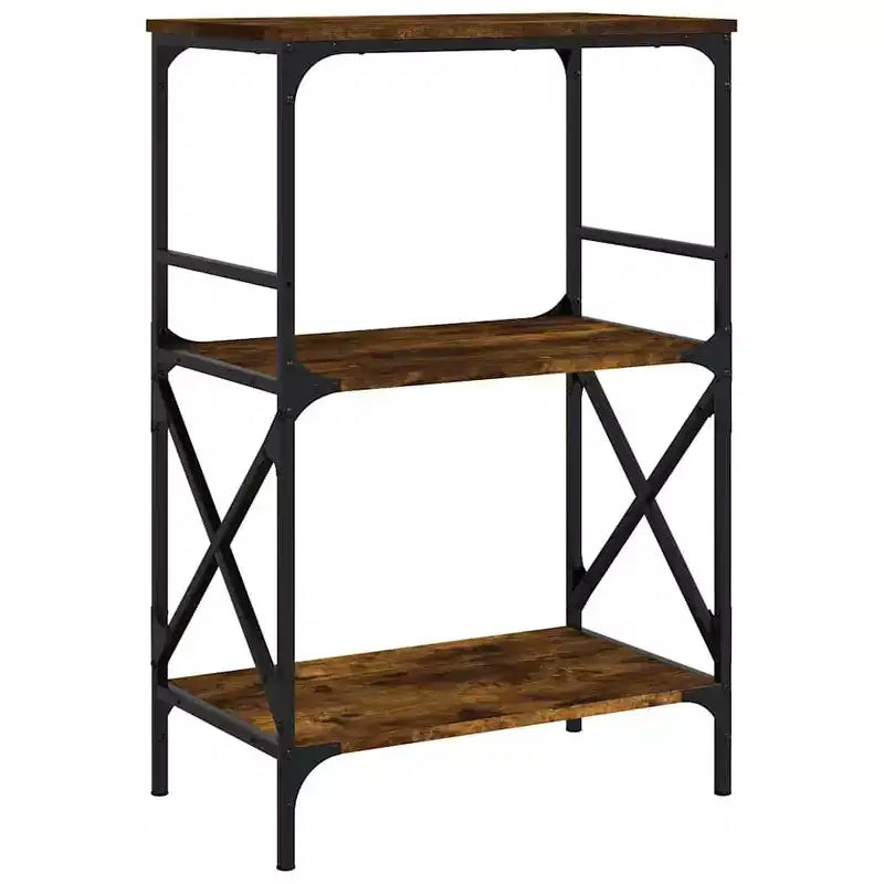 vidaXL Libreria in legno ingegnerizzato rovere fumo con piedini regolabili, media