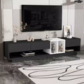 Modern Two-tone TV Stand for 80 TV, Wood TV Storage Cabinet Entertainment Center Media Console with Versatile Compartment