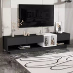 Modern Two-tone TV Stand for 80 TV, Wood TV Storage Cabinet Entertainment Center Media Console with Versatile Compartment