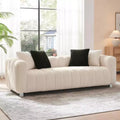 GDFStudio Croton 82.68 Modern Corduroy 3-Seater Sofa with Metal Legs