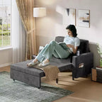 Divano letto estraibile 3-in-1, divano letto a 2 posti da 56" con portabicchieri e ricarica USB, divano letto estraibile a una piazza e mezza