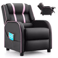 Costway Kids Recliner Chair Ergonomic Leather Sofa Armchair w/Footrest Side Pocket