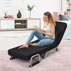 Divano Letto Costway, Poltrona Pieghevole, Reclinabile in 5 Posizioni, Completamente Imbottito, Chaise Longue