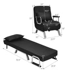 Divano Letto Costway, Poltrona Pieghevole, Reclinabile in 5 Posizioni, Completamente Imbottito, Chaise Longue