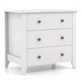 Costway 3 Drawer Dresser Chest of Drawers Bedside Table for Living Room Bedroom White