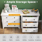 Costway Cassettiera a 3 Cassetti Tavolino da Notte per Soggiorno Camera da Letto Bianco