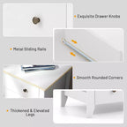 Costway Cassettiera a 3 Cassetti Tavolino da Notte per Soggiorno Camera da Letto Bianco