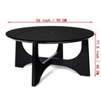 Tavolino rotondo da 36'', tavolino in legno con gambe incrociate, tavolino centrale per divano, tavolino da cocktail per piccoli spazi, tavolino d'accento per soggiorno e ufficio