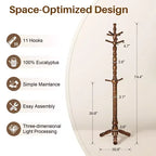 Appendiabiti verticale da 74" in legno resistente con 11 ganci, autoportante per ingresso, corridoio, camera da letto, ufficio