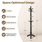 Appendiabiti verticale da 74" in legno resistente con 11 ganci, autoportante per ingresso, corridoio, camera da letto, ufficio