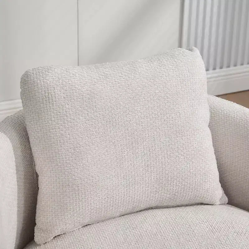 TUYOHW 30W Sedia rotonda girevole moderna a botte, sedia lounge con cuscino, poltrona club imbottita in ciniglia per soggiorno, camera da letto, balcone