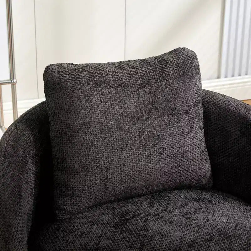 TUYOHW 30W Sedia rotonda girevole moderna a botte, sedia lounge con cuscino, poltrona club imbottita in ciniglia per soggiorno, camera da letto, balcone