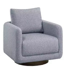 Poltrona girevole TUYOHW, poltrona con schienale a cuscino, rivestimento in bouclé, poltrona lounge moderna a basso profilo per soggiorno, angolo lettura, camera da letto