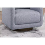 Poltrona girevole TUYOHW, poltrona con schienale a cuscino, rivestimento in bouclé, poltrona lounge moderna a basso profilo per soggiorno, angolo lettura, camera da letto