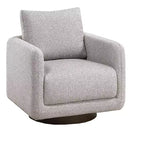 Poltrona girevole TUYOHW, poltrona con schienale a cuscino, rivestimento in bouclé, poltrona lounge moderna a basso profilo per soggiorno, angolo lettura, camera da letto