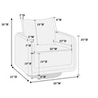 Poltrona girevole TUYOHW, poltrona con schienale a cuscino, rivestimento in bouclé, poltrona lounge moderna a basso profilo per soggiorno, angolo lettura, camera da letto