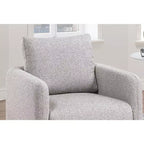 Poltrona girevole TUYOHW, poltrona con schienale a cuscino, rivestimento in bouclé, poltrona lounge moderna a basso profilo per soggiorno, angolo lettura, camera da letto