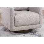 Poltrona girevole TUYOHW, poltrona con schienale a cuscino, rivestimento in bouclé, poltrona lounge moderna a basso profilo per soggiorno, angolo lettura, camera da letto