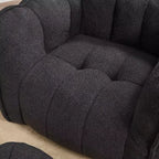 Poltrona Sacco in Ciniglia TUYOHW con Ottomana, Set Lounger con Braccioli Quadrati e Poggiapiedi, Divano in Schiuma ad Alta Resilienza per Soggiorno